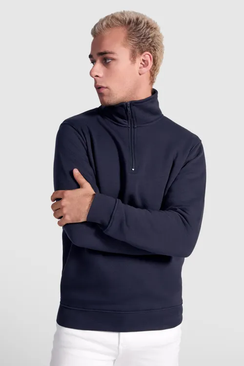 Sweat Demi Zip Col Montant Unisexe