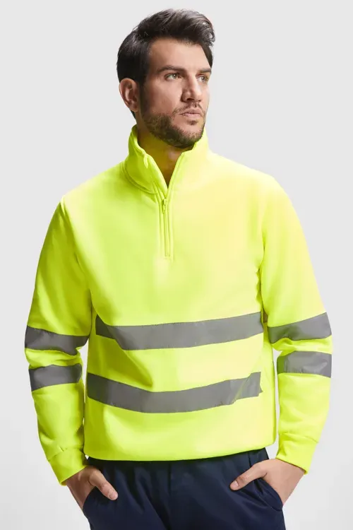 Sweatshirt Demi-Zip Haute Visibilté